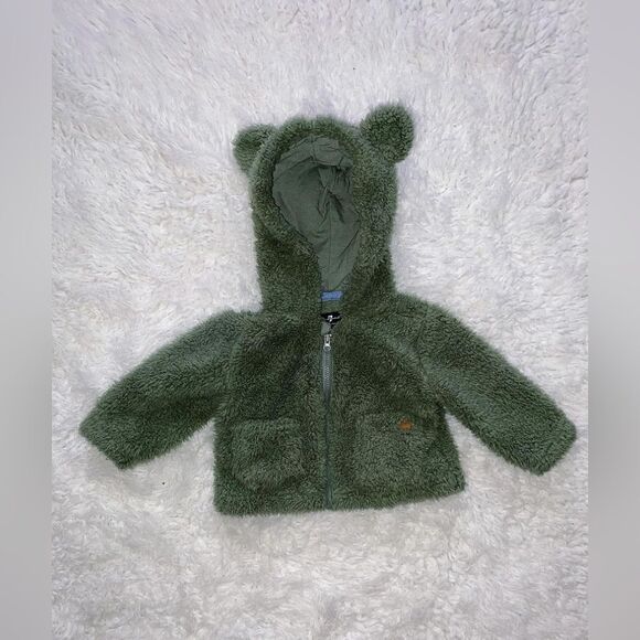 7 For All Mankind Bear Ear Hoodie Size 3-6 Months - Picture 1 of 3